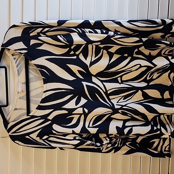 Chico Blue & Cream Print Lightweight Sweater sz 2(large) - Picture 1 of 8